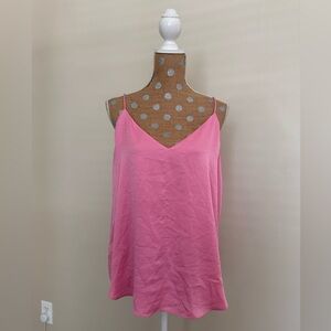 Express Pink Satin V-Neck Downtown Cami
